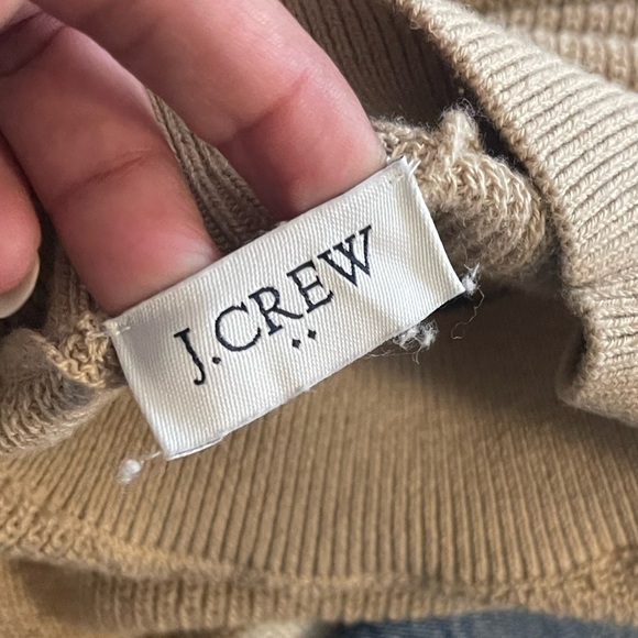 J. Crew Tan and White Poncho Sweater - Picture 7 of 11